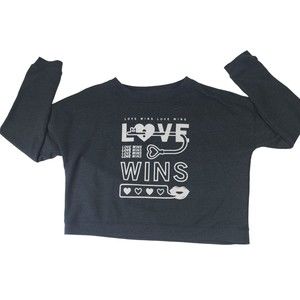 Aeropostale Love Wins Crop Sweat Shirt Short Size Large Women's Sweatshirt